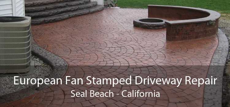 European Fan Stamped Driveway Repair Seal Beach - California