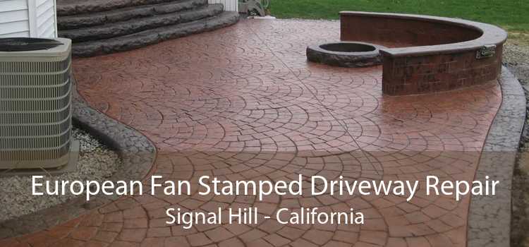 European Fan Stamped Driveway Repair Signal Hill - California