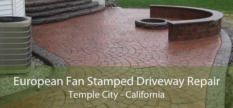 European Fan Stamped Driveway Repair Temple City - California