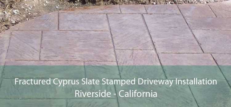 Fractured Cyprus Slate Stamped Driveway Installation Riverside - California