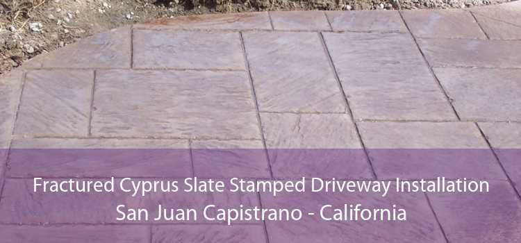 Fractured Cyprus Slate Stamped Driveway Installation San Juan Capistrano - California