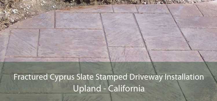 Fractured Cyprus Slate Stamped Driveway Installation Upland - California