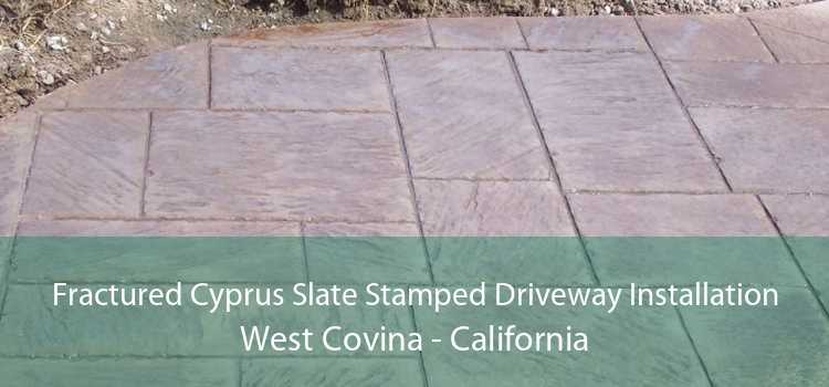 Fractured Cyprus Slate Stamped Driveway Installation West Covina - California