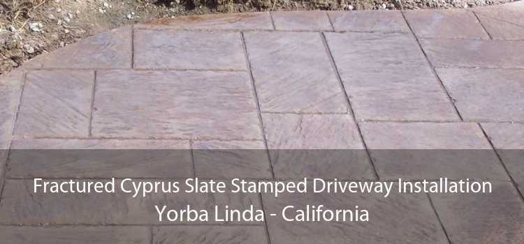 Fractured Cyprus Slate Stamped Driveway Installation Yorba Linda - California