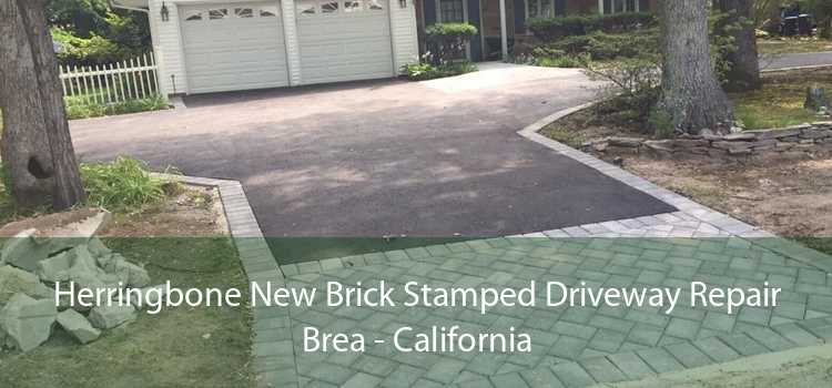 Herringbone New Brick Stamped Driveway Repair Brea - California