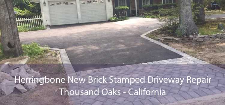 Herringbone New Brick Stamped Driveway Repair Thousand Oaks - California