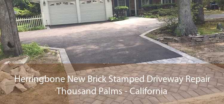 Herringbone New Brick Stamped Driveway Repair Thousand Palms - California