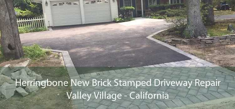 Herringbone New Brick Stamped Driveway Repair Valley Village - California