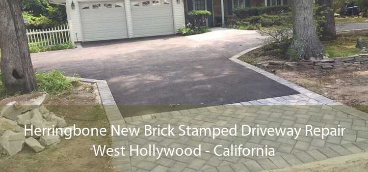 Herringbone New Brick Stamped Driveway Repair West Hollywood - California