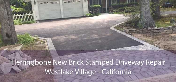 Herringbone New Brick Stamped Driveway Repair Westlake Village - California