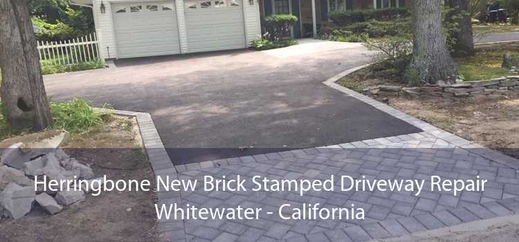 Herringbone New Brick Stamped Driveway Repair Whitewater - California