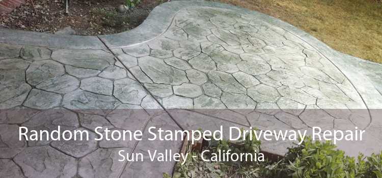 Random Stone Stamped Driveway Repair Sun Valley - California