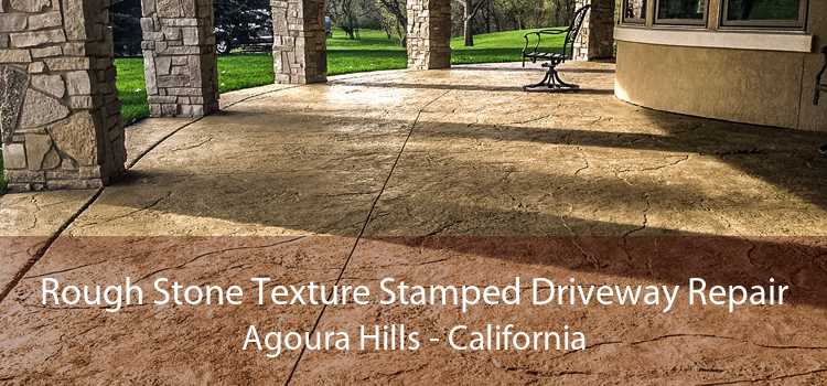 Rough Stone Texture Stamped Driveway Repair Agoura Hills - California