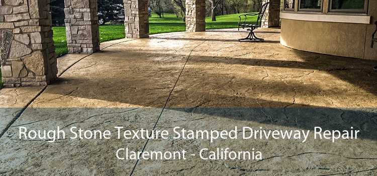 Rough Stone Texture Stamped Driveway Repair Claremont - California