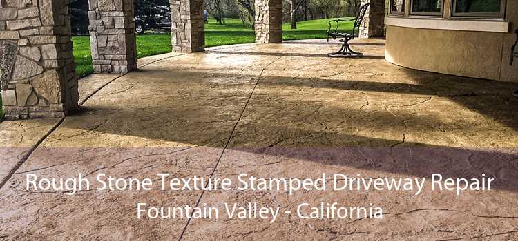 Rough Stone Texture Stamped Driveway Repair Fountain Valley - California