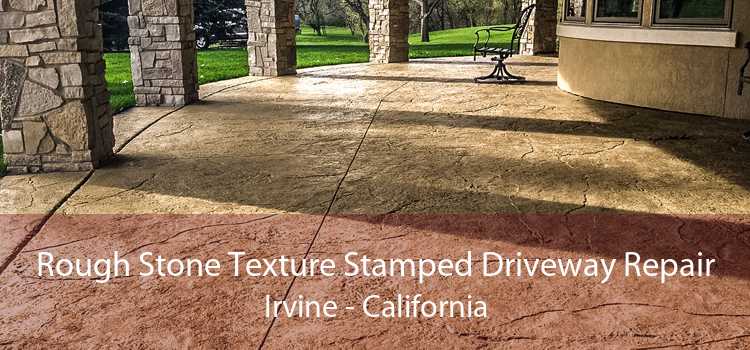 Rough Stone Texture Stamped Driveway Repair Irvine - California