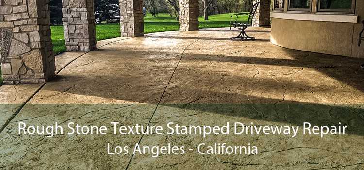 Rough Stone Texture Stamped Driveway Repair Los Angeles - California