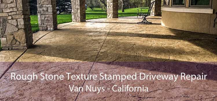 Rough Stone Texture Stamped Driveway Repair Van Nuys - California