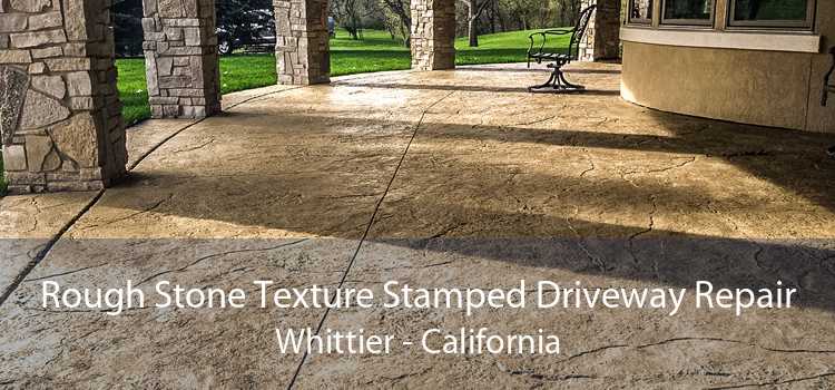 Rough Stone Texture Stamped Driveway Repair Whittier - California