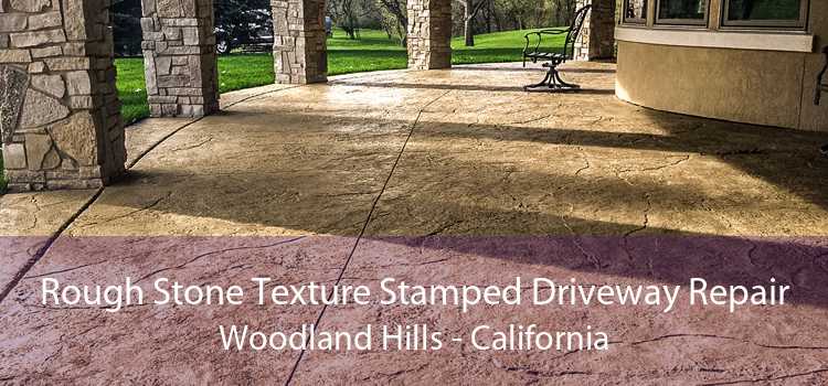 Rough Stone Texture Stamped Driveway Repair Woodland Hills - California